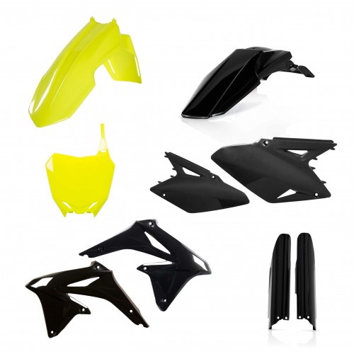 KIT PLÁSTICOS COMPLETO ACERBIS SUZUKI RM-Z 450 2008 - 2017 PRETO E AMARELO FLUO